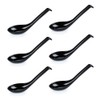6Pcs Soup Spoon Ramen Noodle Soup Ladle Black Soup Spoons