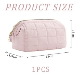 1 Rosa Kosmetiktasche Aus Baumwolle, Tragbare Kosmetiktasche, Kosmetiktasche Mit Großem Fassungsvermögen, Reisekosmetiktasche, Aufbewahrungstasche Für Toilettenartikel