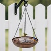 OUISJYER Hanging Bird Bath for Outside, 12" Metal Bird Bath