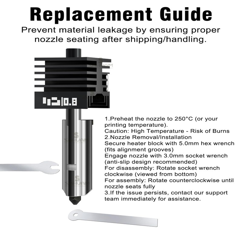 Sahvaim 2Pcs 0.8mm H2D/H2S Hotend Kit for Bambu Lab H2D