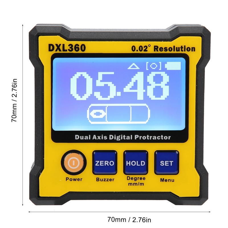DXL360 Dual Axis Digital Protractor Electronic Inclinometer with Magnetic 100‑240V