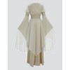 daizbella Medieval Renaissance Dress Fairy Elf Dress Retro Cinched Waist