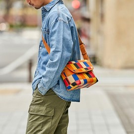 Trion DPC271M Men's Flap Shoulder Bag, Multicolor Sacoche, Genuine Leather, B5 Body, Small, Cross-body Bag, 10 Inches, multicolor