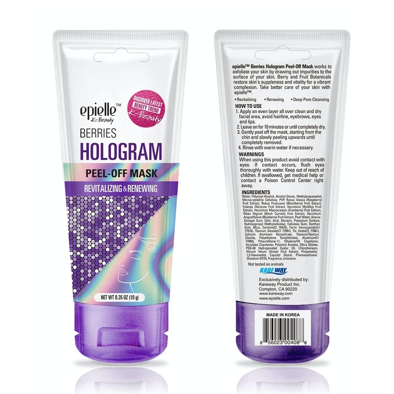 Epille Hologram Peel Off Mask Glitter 4 Variety Pack (Disposable
