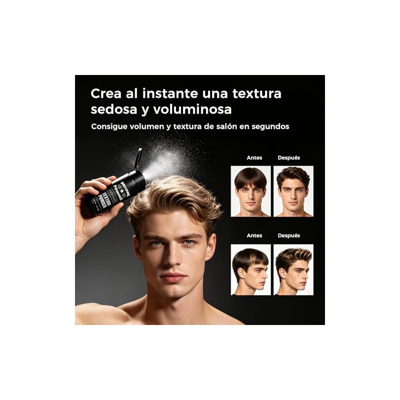 2PCS Polvo Texturizador Cabello Hombre,Polvo para Peinar Hombre