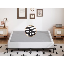 POOUPHV Box Spring Queen 5 inch only Low Profile Heavy Duty Metal Mattress Foundation Max Weight Capacity Strong Steel Structure Quiet Simple Assembly Extra-Strong Support No Noise Easy to Clean