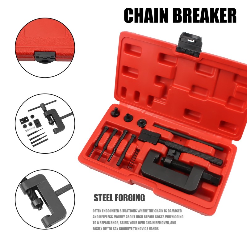Chain Breaker Tool Kit,Chain Riveting Repair Tool with Carrying Case