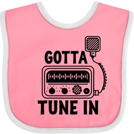 inktastic CB Ham Radio Fan Trucker Gift Baby Bib Pink and White 2e3bb