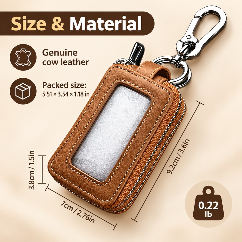 Genuine Leather Key Holder for Car & House Keys –
