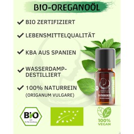 Organic Oregano Oil Essential Oil (Origanum Vulgare) Wild Growth Oregano Oil Organic from Spain (Oregano, 10 ml)