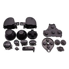 1 Set Colorful Complete Full Button Set with Rubber Conductive Buttons for Gamecube GC Controller (Black)