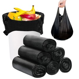 PetsHome Trash Bags, Garbage Bags, 120 Count 4 Gallon [Extra Thick][Leak Proof] Rubbish Bags Wastebasket Bin Liners for Home Office Trash Can Black