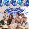 CANREVEL Blue and White Happy Birthday Decorations, Happy Birthday Banner,