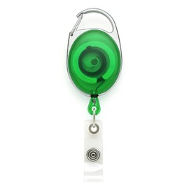 Green YoYo Retractable Reel Holder - by Lanyards Tomorrow Extending extendable Ski ID Identification Pass Badge Card Holders Security Access Control Carabiner with Metal Back Belt Clip Yo Yo | 1pc