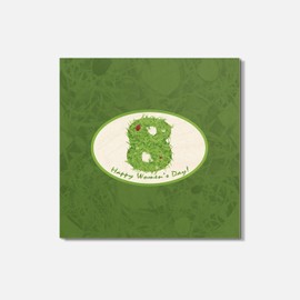 Unbranded Happy Women's Day Grass 4'' X 4'' Square Wooden Coaster