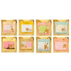 Sunicon Cute Cartoon Sticky Notes, Portable 20 Sheet Self Stick Notes Creative Square Notepad Self Stick Notes Cute Sticky Notes for Journal School Office Gifts(Easy Bear Series)