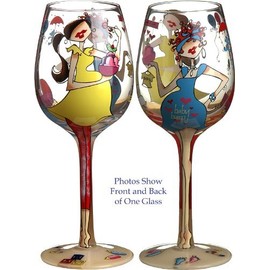 Bottom's Up 15-Ounce Worth the Weight Handpainted Wine Glass