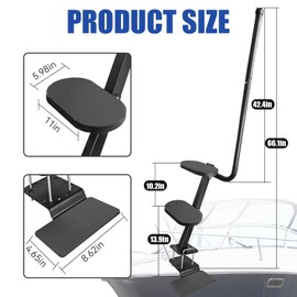 YXJSTO Heavy Duty Boat Trailer Steps with Handle, Boat Trailer Steps with Non-Slip Surface, Boat Trailer Ladder Universal Fit for Most Bass/Pontoon Boats, 3 Steps