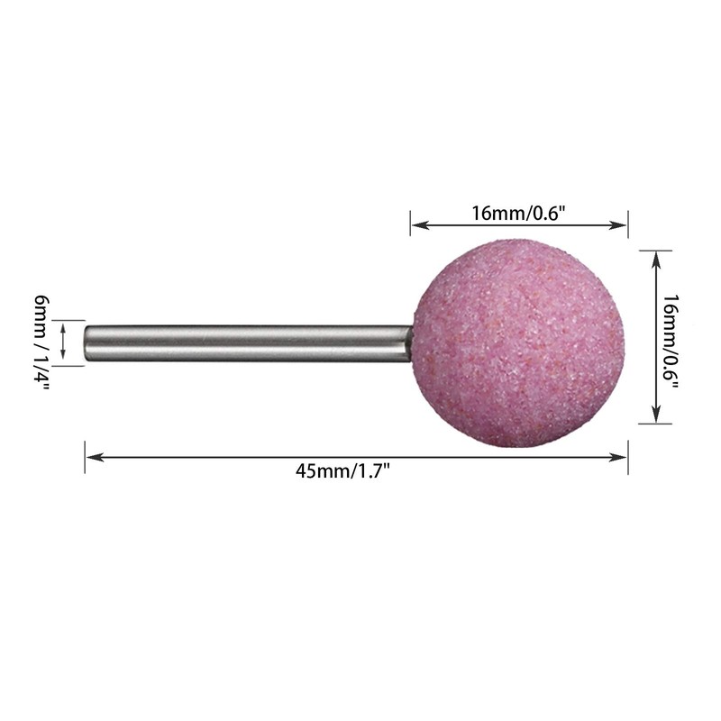 1/4 Inch Shank Ball Shaped Abrasive Mounted Stone Grinding Wheel