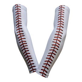 PAIR - Sports Farm - Compression Elbow Arm Sleeves (ADULT SMALL, BASEBALL STITCH)