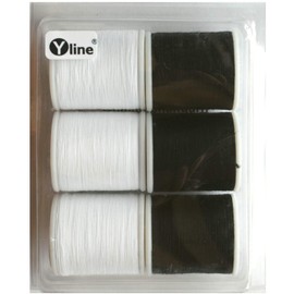 6 spools of BW upper thread: 3 pieces of 100 m white and 3 pieces of 100 m black, sewing thread Ne 50/3, sewing machine thread, 3129