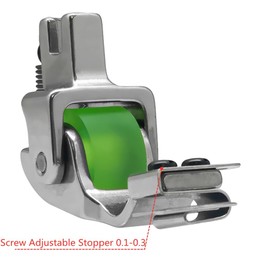 Fbshicung T351 Adjustable Width Downward Folding Hemming Curling Presser Foot with Roller for Industrial Sewing Machine Part (Rubber Wheel)