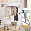 LiaMeE Heavy Duty Clothing Racks for Hanging Clothes, Adjustable Rolling
