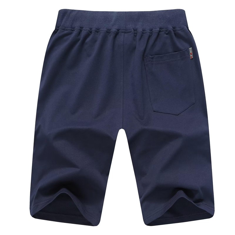 Tansozer Men's Cotton Sport Shorts with Zip - blue, size: