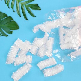 200 PCS Disposable Ear Covers for Shower, Clear Plastic Ear Shower Caps, Waterproof Ear Protectors for Hair Dye