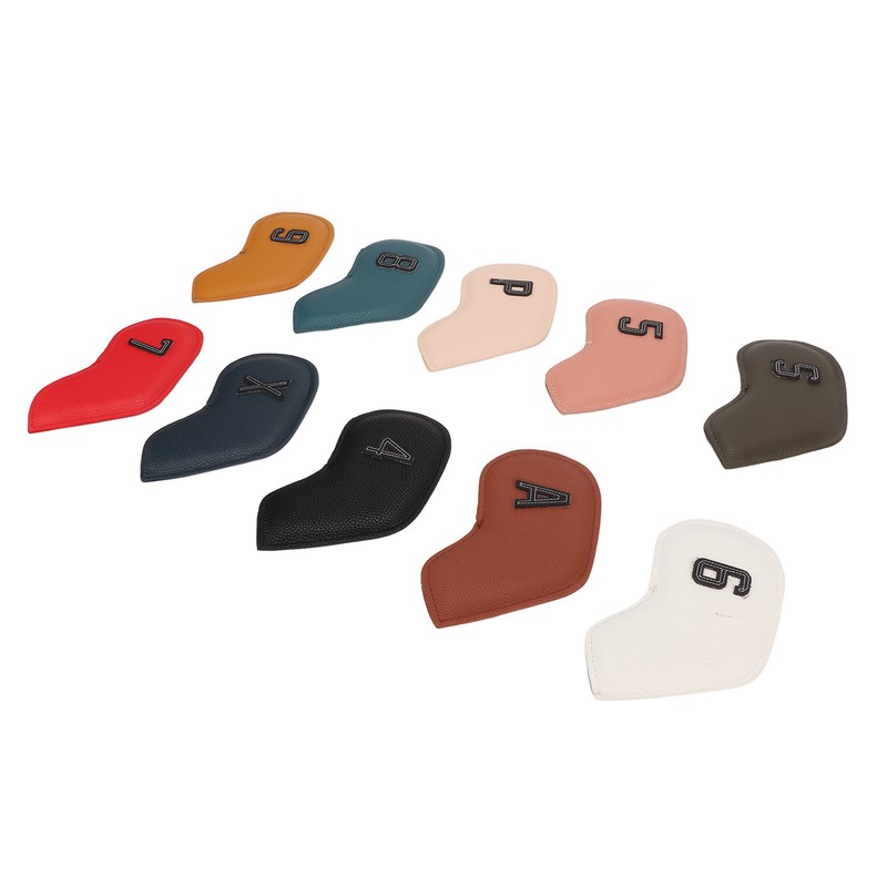 10PCS Golf Iron Head Cover Waterproof PU Numerical Golf Iron