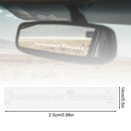 Passenger Princess Stickers, Pack of 3 Cute Funny Princess Stickers, Princess Stickers for Car Windows, Car Accessories for Women, Car Decoration (White)