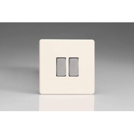 Varilight Primed Ready to Paint Flat Plate Screwless 2 Gang 2-Way 10 Amp Light Switch