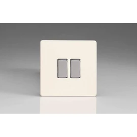 Varilight Primed Ready to Paint Flat Plate Screwless 2 Gang 2-Way 10 Amp Light Switch