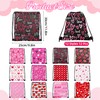 Bafeil 12 Pcs Valentines Day Drawstring Bags Bulk Reusable Heart