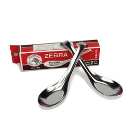 Thai Stainless Steel Ramen Spoon, Zebra Brand, Pack of 2