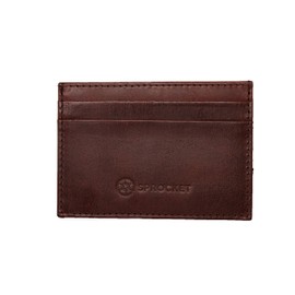 Sprocket Slim Front Pocket Minimalist Wallet - RFID Blocking Leather for Men (Brown)