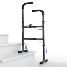Stair Assist Cane,Standing Stair Lift with Adjustable Height and Width,Poam Handle and Widened Base Design, 300lbs,Stair Lifts for Seniors(Black)