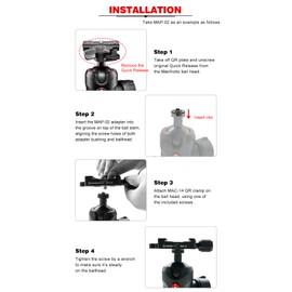 Sunwayfoto Ballhead Boss Adapter Kit MAP-01 & MAP-02 Compatible with Manfrotto Ball Heads