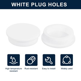 sourcing map 2Pcs White Plug Holes, Waterproof Rubber Button Plug for 56mm / 2.2" Hole
