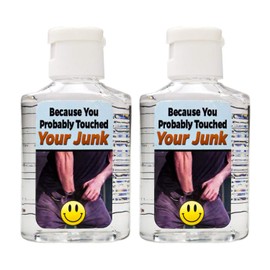 Witty Yeti Because You Probably Touched Your Junk Hand Sanitizer 2 Pack. I Don’t Know Where Your Hands Have Been! Hilarious Travel Size Bottles Are a Funny Gag Gift Idea & Adult Stocking Stuffer