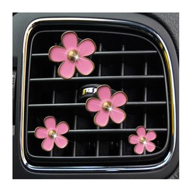 XINLIYA 8PCS Car Daisy Flower Air Vent Clip, Cute Auto Outlet Air Conditioning Clip, Sweet Girly Vehicle Gift for Women Girls, Car Interior Decor Universal Fit（Pink）