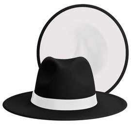 SAJUZEN Womens & Mens Fedora Hats, Wide Brim Fedora Hats for Women Men