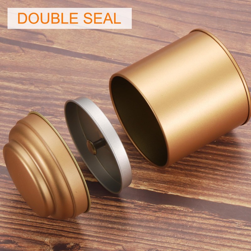 sourcing map 6 Pcs Tea Tins Canister with Airtight Double