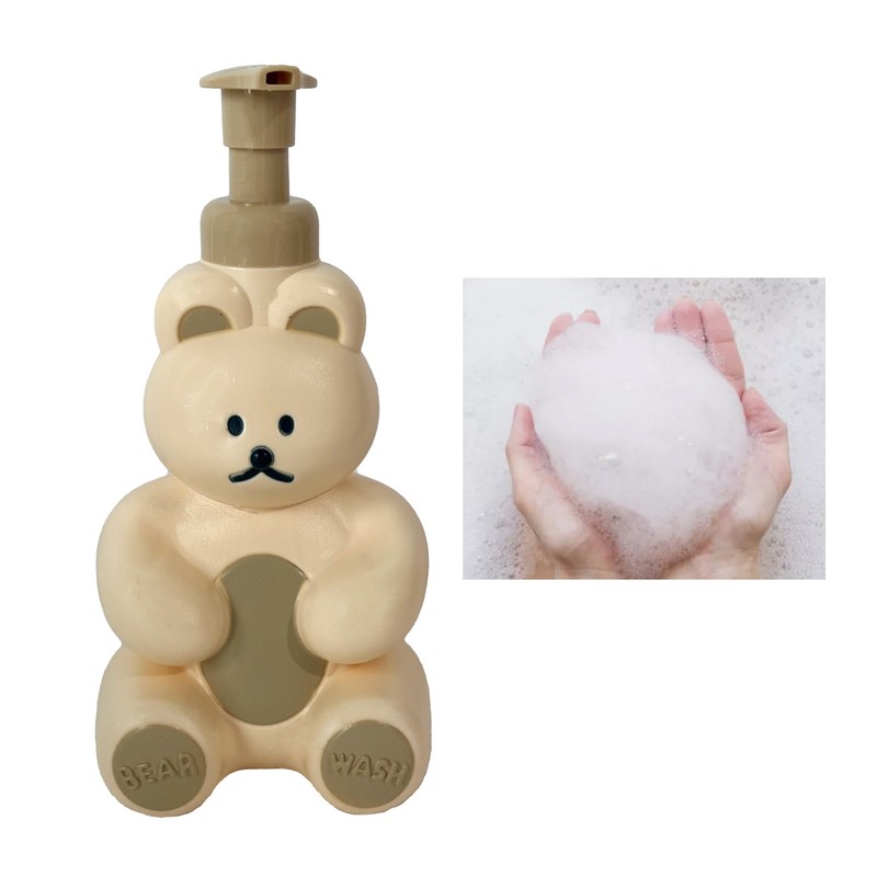 Foam Pump Bottle Cute Bear Shape Large Capacity Foaming Soap