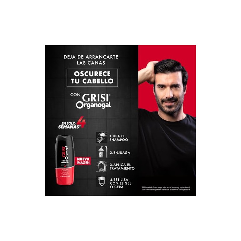 Shampoo Grisi Organogal negro intenso 400 ml