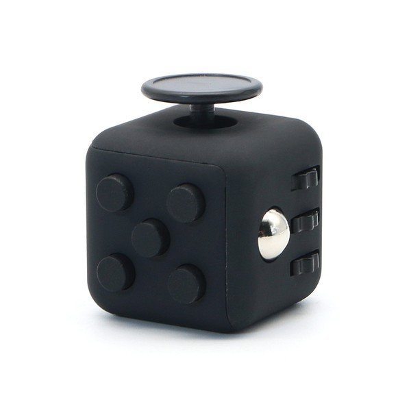 Appash Fidget Cube Stress Anxiety Pressure Relieving Toy Great for Adults and Children[Gift Idea][Relaxing Toy][Stress Reliever][Soft Material] (Black & Black)