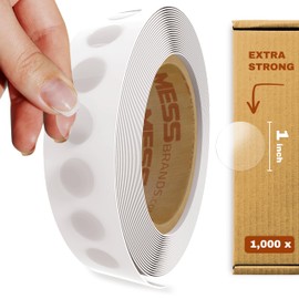 MESS Clear Round Labels (1,000/Roll, 1 Inch) – Transparent Sealing Dots, Wafer Tab Seals, and Envelope Seal Stickers