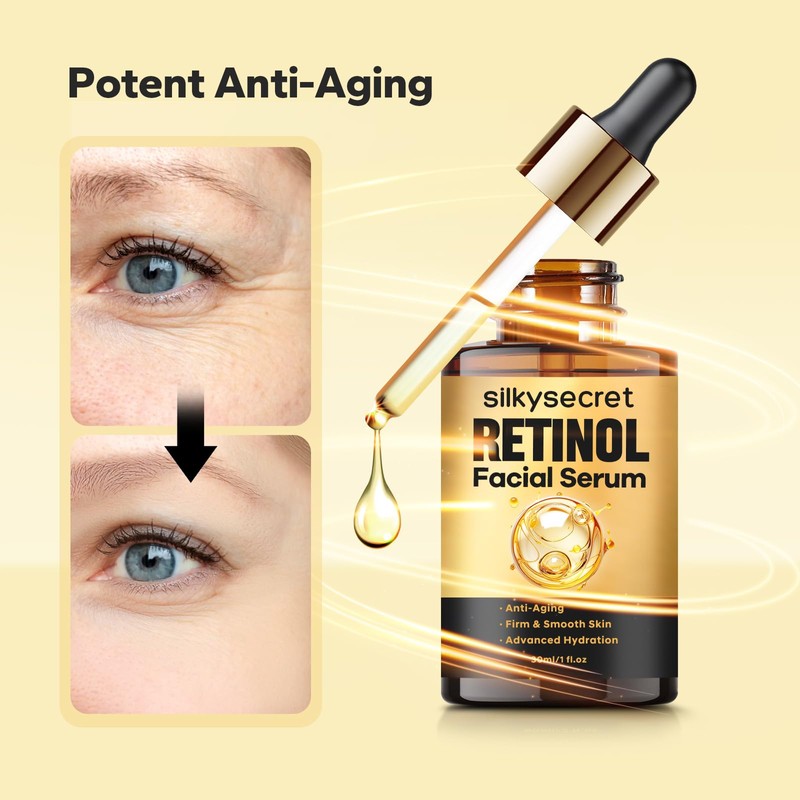 SilkySecret Retinol Serum for Face (1 Fl OZ), 2% Retinol
