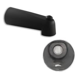 SENTO Black Universal Bathroom Tub Spout with Diverter, Durable Heavy Duty Metal Bathtub Faucet with Shower Diverter - 7 Inches 1/2" IPS Inside Thread, Matte Black