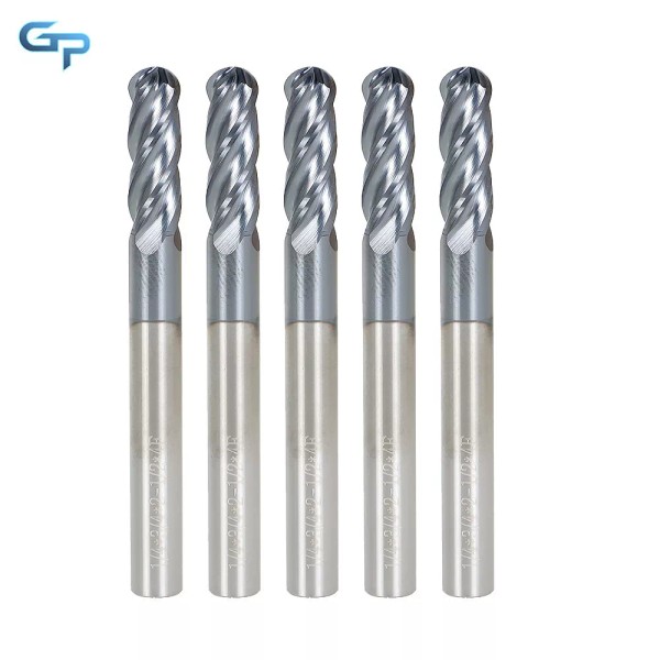 greatparts 5 PCS 1/4" 4 Flute Ball Nose Carbide End